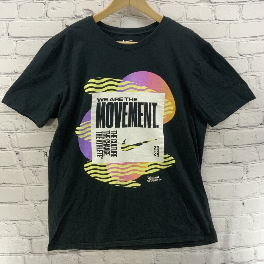 The Nike Tee Sz L Black Weโ Are The Movement Athletic Cut Decal